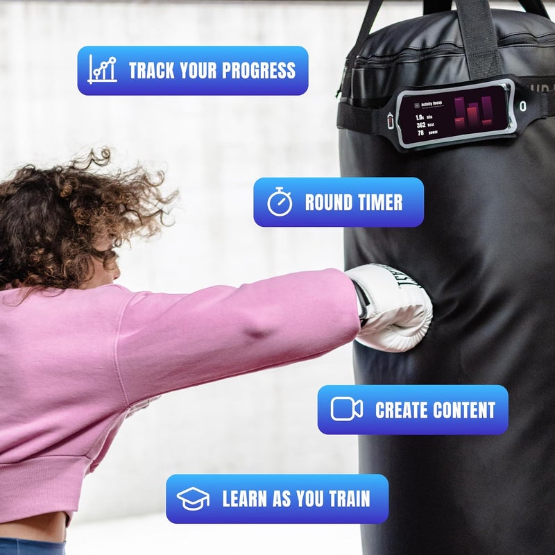 PunchLab Heavy Bag Phone Holder Strap – Punch Tracking Accessory for Boxing & Fitness, Fits Hanging & Standing Bags, Tracks Punch Power, Count & Progress, Works with App (No Subscription) - Image 4